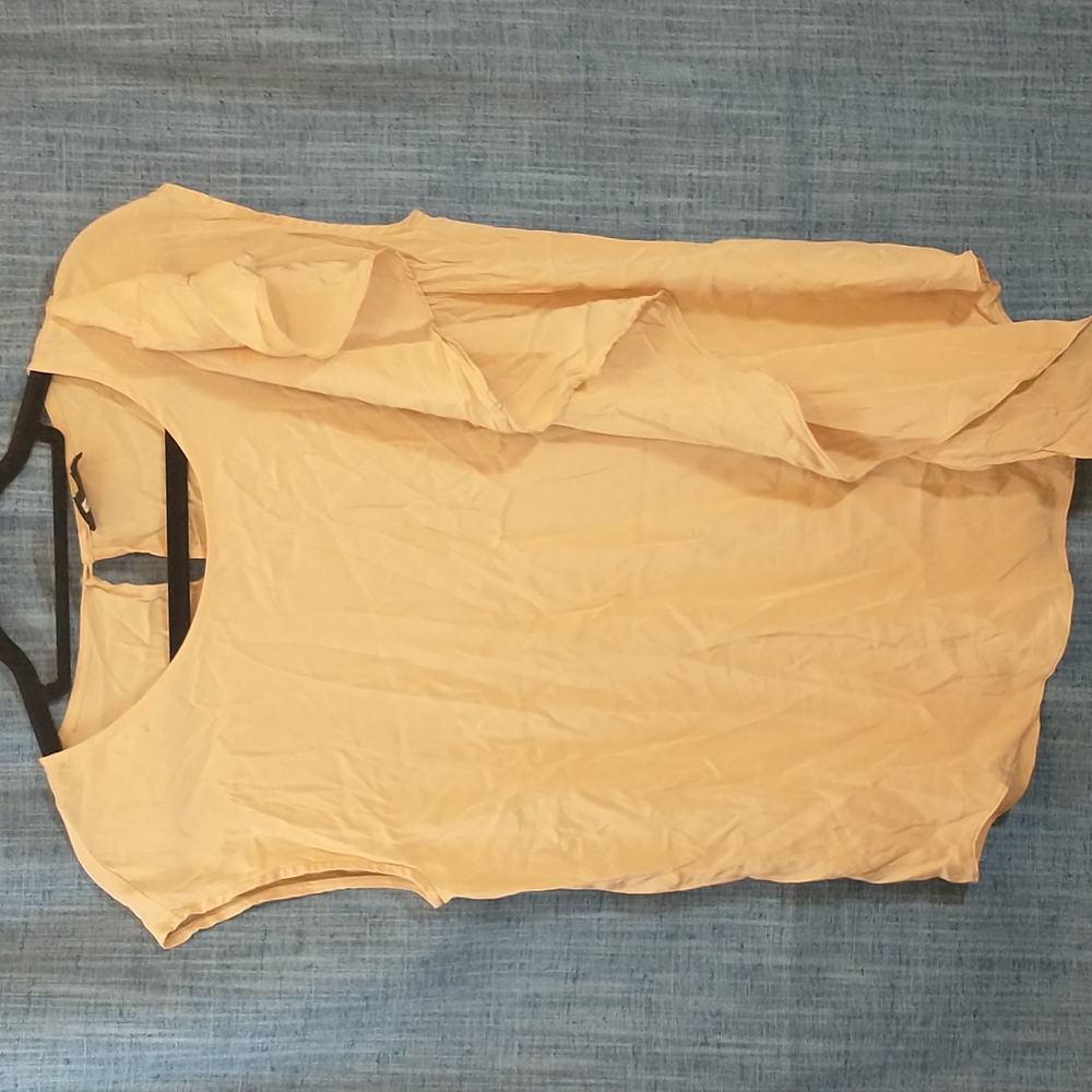 Donna Karan DKNY Silk and Spandex camel colored sleeveless shirt